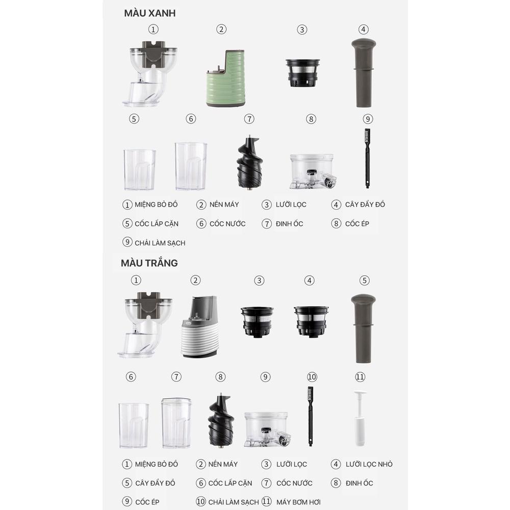 Máy ép chậm rau củ quả BUD BJ-32 | Máy ép chậm cao cấp Xiaomi BUD BJ-32