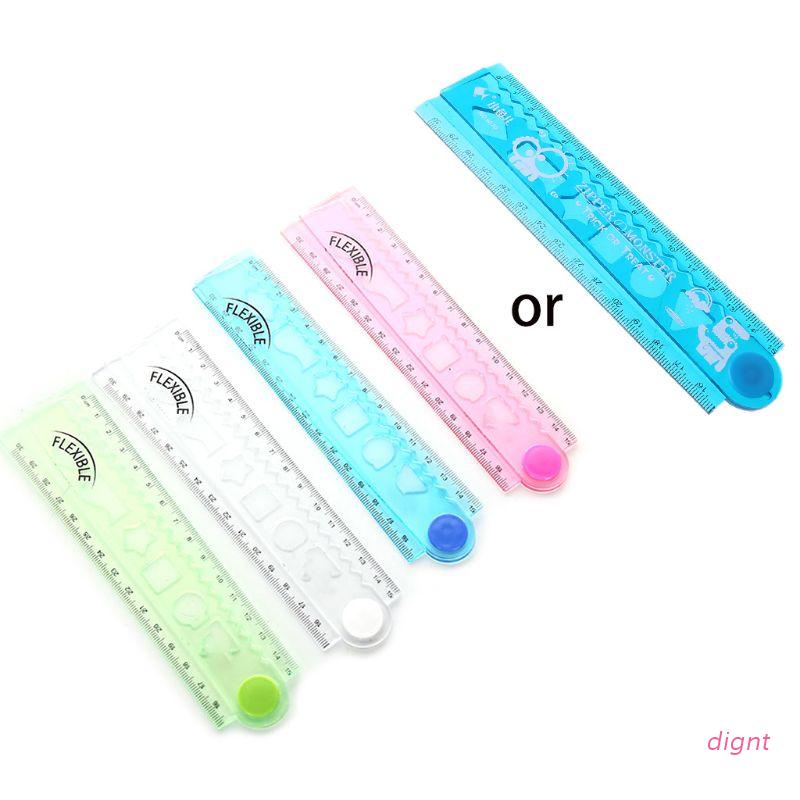 Thước kẻ bằng nhựa 30cm đa năng có thể gấp gọn linh hoạt phong cách Hàn Quốc cho học sinh