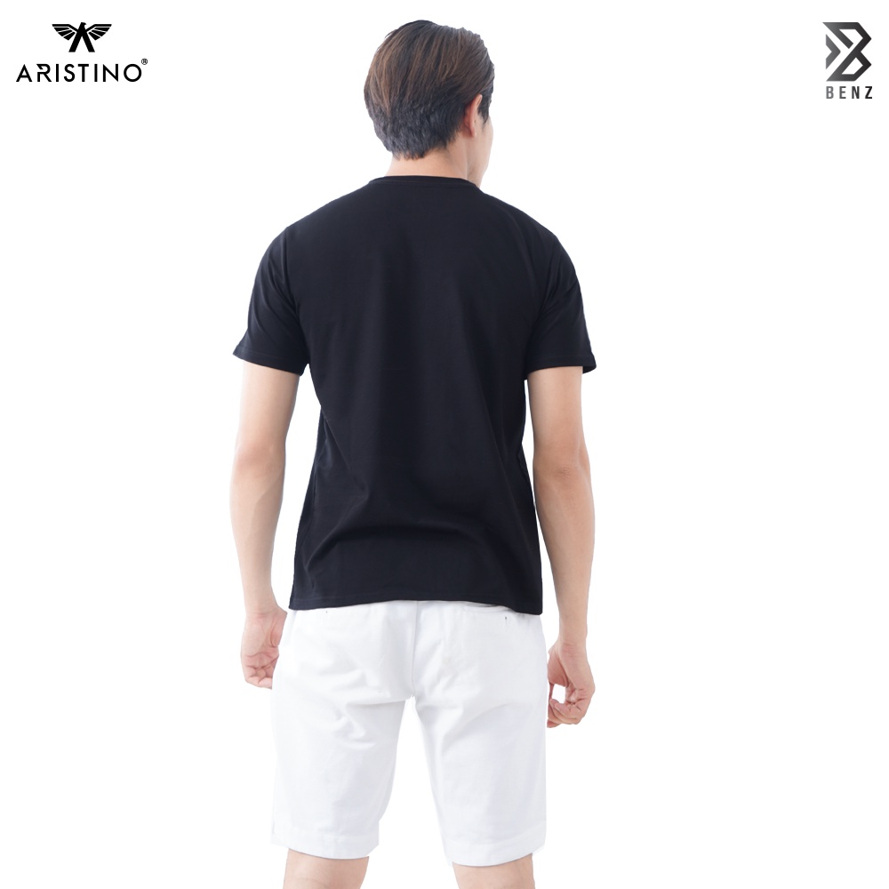 Áo Thun Nam Cao Cấp Aristino Benzmen, Áo Thun Unisex Tay Lỡ Cổ Tròn Chất Vải Cotton Thoáng Mát, Thấm Hút Mồ Hôi Ats018s1
