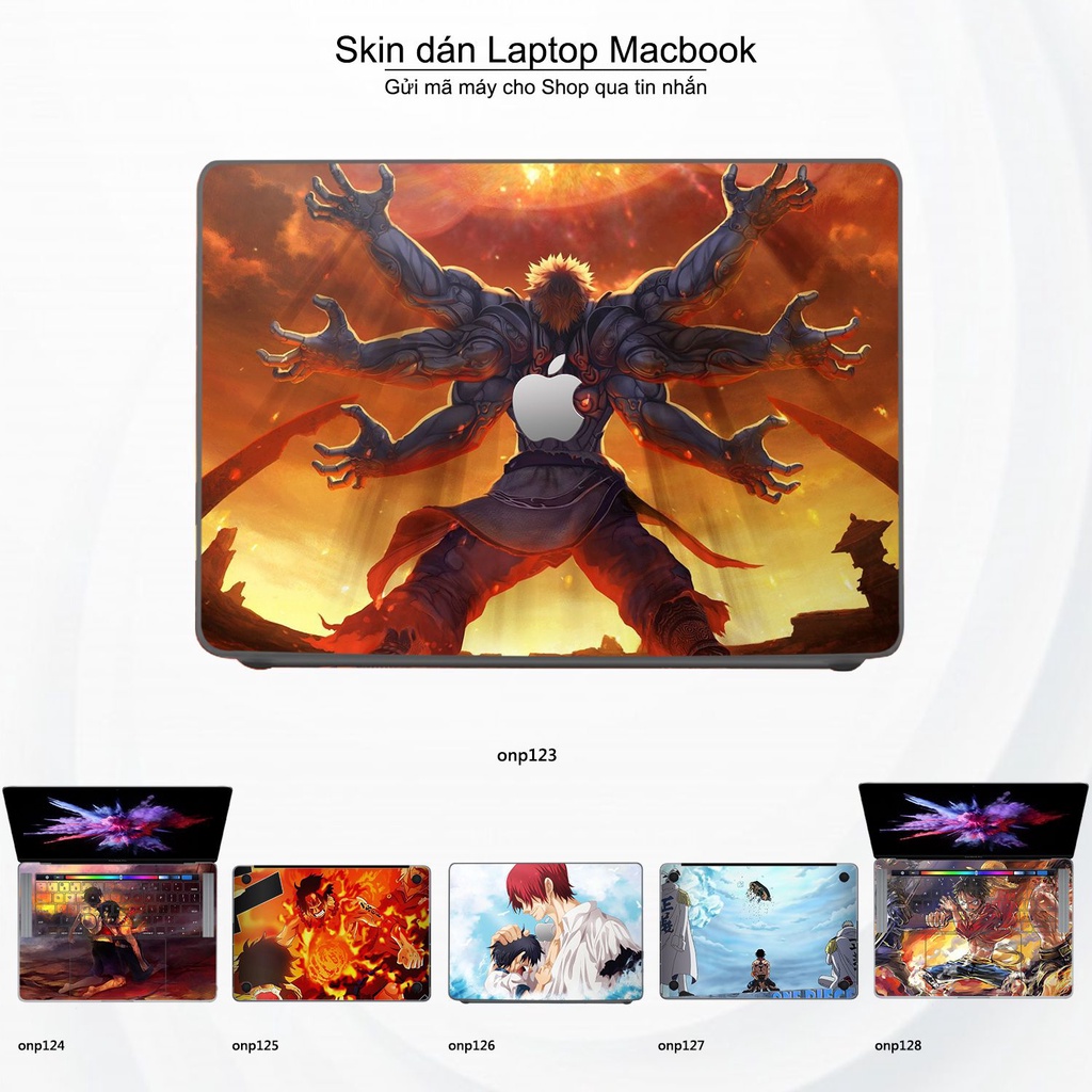 Skin dán Macbook mẫu One Piece (đã cắt sẵn, inbox mã máy cho shop)