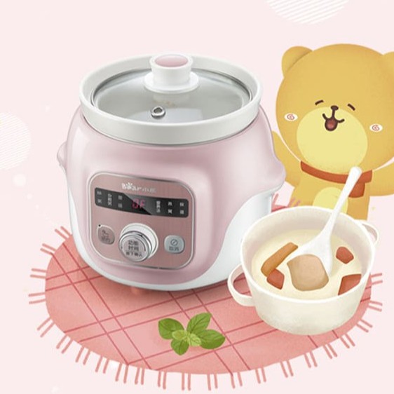 Nồi Nấu Cháo chậm Cho Bé Ăn Dặm_Nồi Hầm Cháo Chậm, Ninh Cháo Đa Năng Có Lồng Hấp Bear 1L và 0.8L_Bảo Hành 18 Tháng