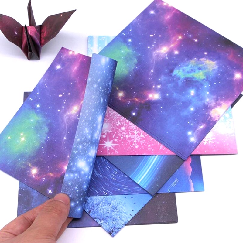 Set 60 / 65 Giấy Gấp Origami 2 Mặt Hình Ngôi Sao / Hoa / Tàu Không Gian