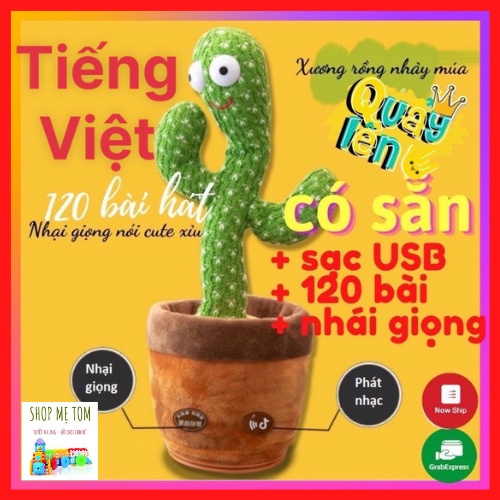 Xương rồng nhảy múa, squit game, cây xương rồng phát 120 bài hát Tiếng việt + nhạy giọng+có sạc_ Shop Mẹ Tom