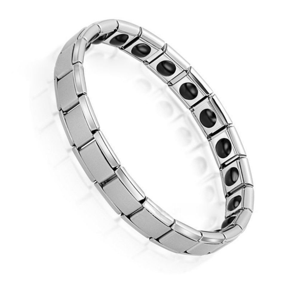 Vòng Đeo Tay Thép Titan Từ Tính Chống Bức Xạ/ Mệt Mỏi/ Huyết Áp Có Thể Điều Chỉnh Cho Nam Và Nữ
