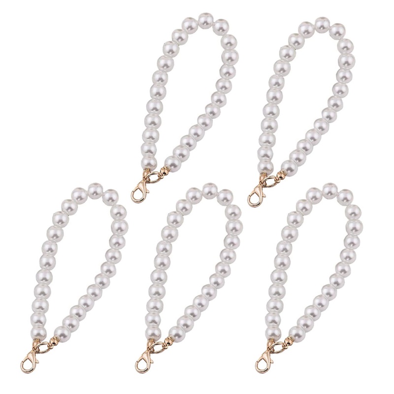Set 5 dây móc khóa đính ngọc trai giả xinh xắn