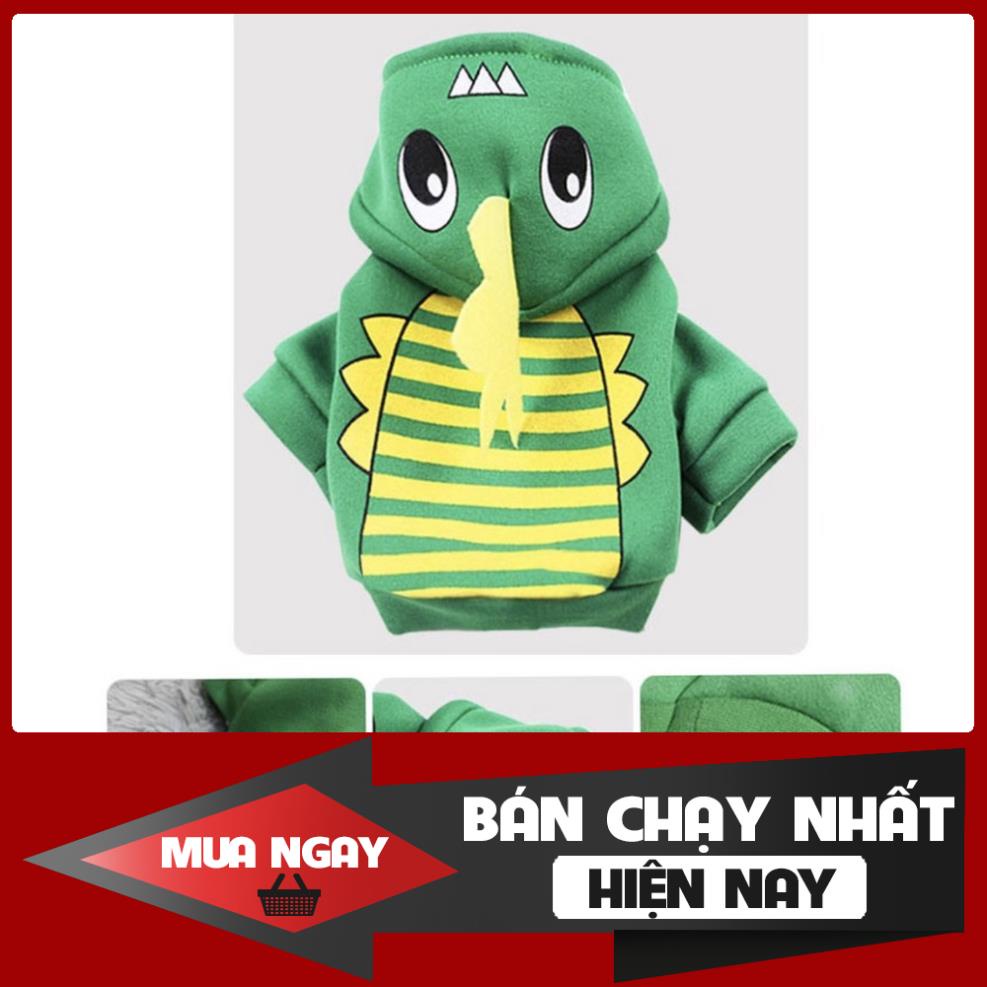 [ new ] Áo giữ nhiệt cho chó mèo nỉ bông có mũ kiểu dáng động vật dễ thương cao cấp