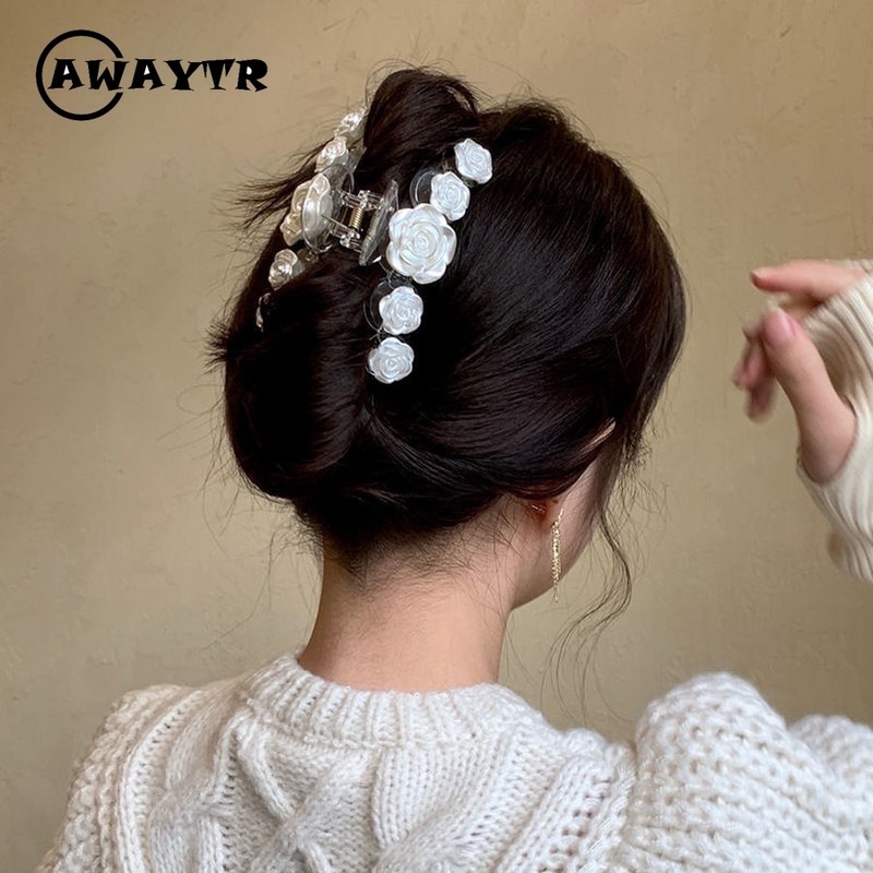 Kẹp Tóc Hình Hoa Hồng Bằng Acrylic Thời Trang Hàn Quốc Cho Nữ
