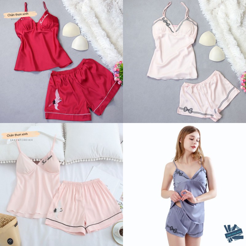 Đồ Mặc Nhà 2 Dây Mặc Lụa Satin Cao Cấp Ở Nhà Hay Ra Phố Đều Lung Linh | BigBuy360 - bigbuy360.vn