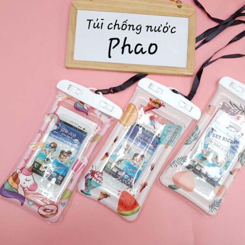 TÚI CHỐNG NƯỚC CHO ĐIỆN THOẠI DƯỚI 6.5 INCH IPHONE SAMSUNG OPPO CÓ PHAO CẢM ỨNG