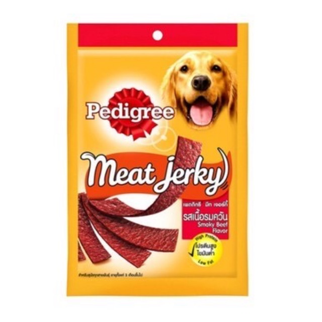 Thức ăn chó Pedigree meat jerkey que dẹp bò xông khói 80g