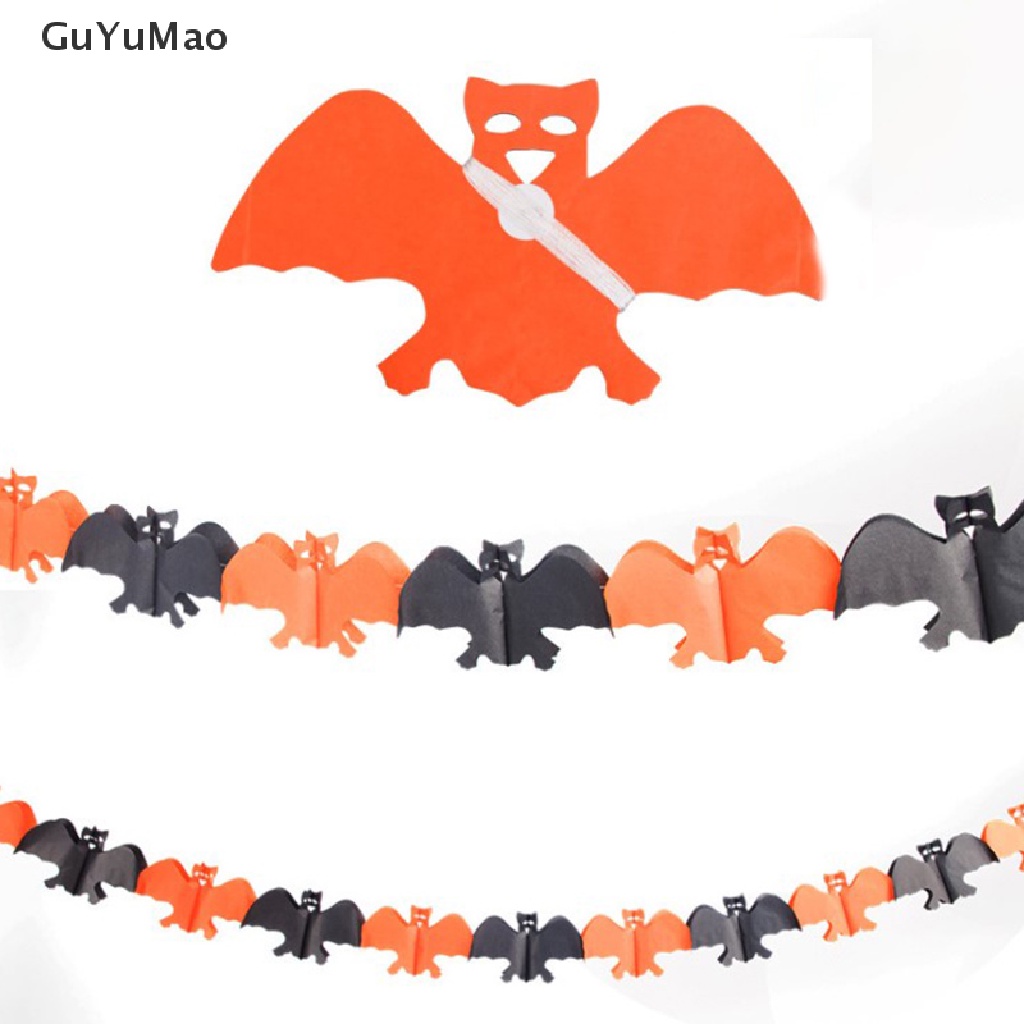 [cxGUYU] 3m Halloween Hanging Garland Bunting Bat Pumpkin Ghosts Spider Paper Banner  PRTA