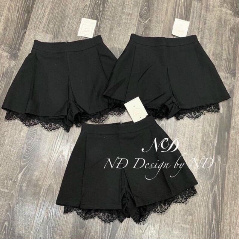 Chân váy xếp ly phối ren