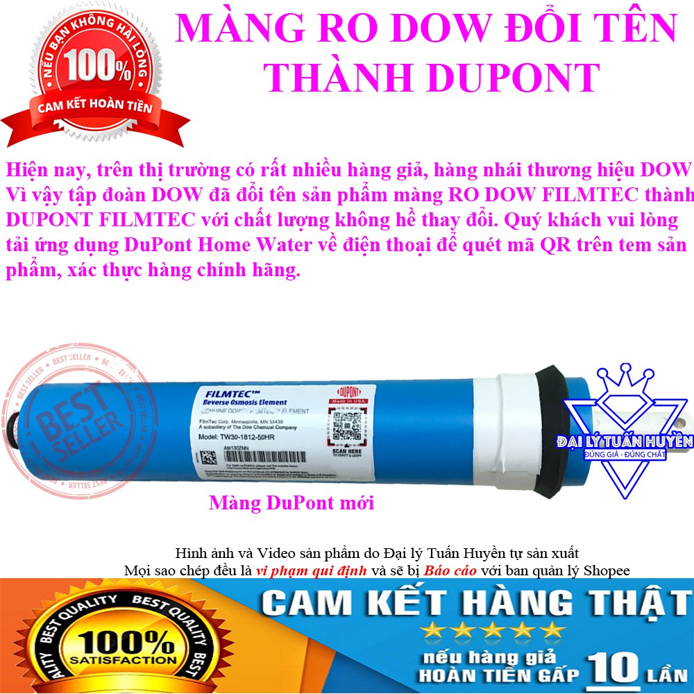 [Mã ELMS5 giảm 7% đơn 300K] Lõi lọc nước số 4 - Màng RO DOW FILMTEC - DuPont FilmTec USA Nhập Khẩu Từ Mỹ Chính Hãng | WebRaoVat - webraovat.net.vn