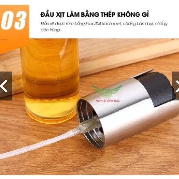Bình Xịt Dầu Ăn Phun Sương Cho Nồi Chiên Không Dầu Chai Thủy Tinh Cao Cấp 100ml-  Gia Dụng Gia Đình