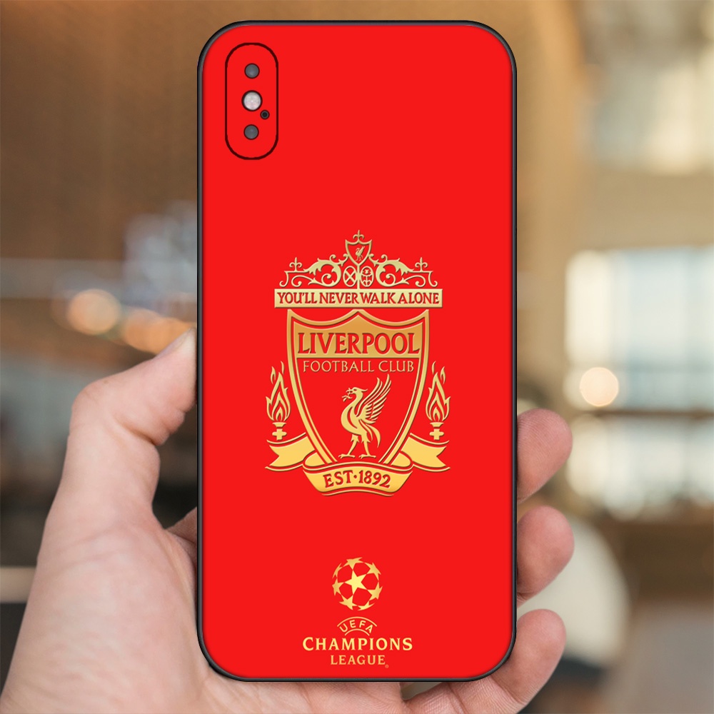 Ốp lưng iPhone X, Xs dẻo đen cạnh vuông in hình Liverpool FC
