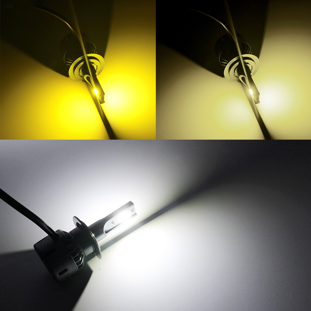 1 Set 3 màu Mini đèn pha LED H1 H3 H4 H7 H11 H8 HB4 HB3 9005 9006 9012 12V 12000Lm