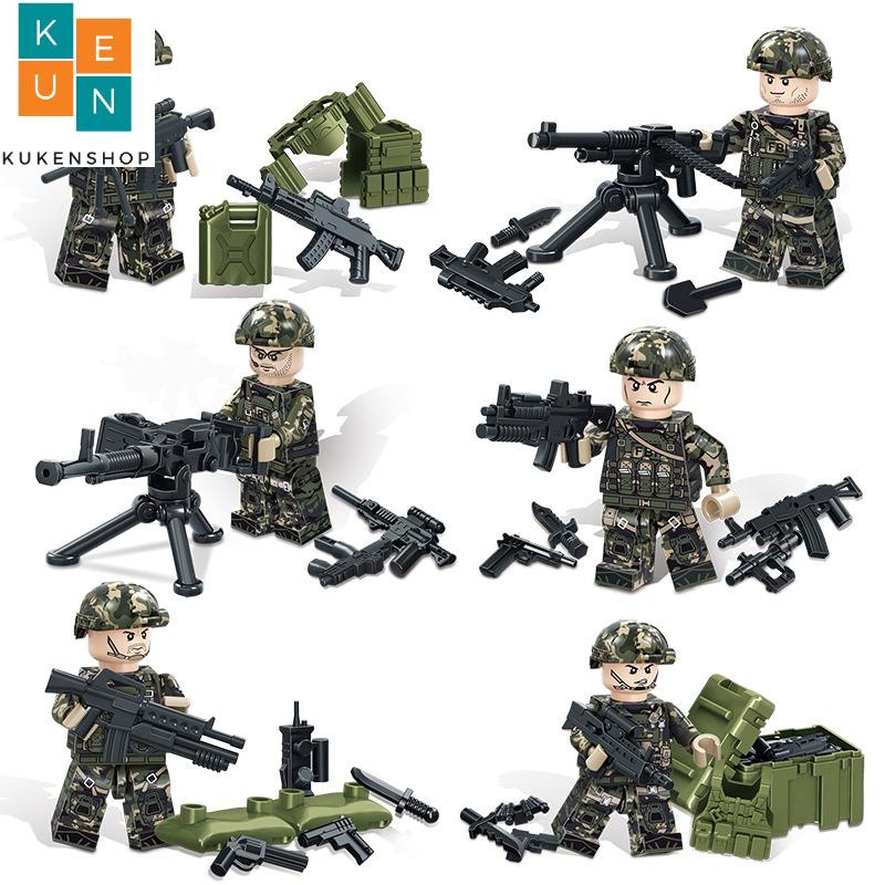 COMBO 6 Lính Đặc Nhiệm Mỹ FBI Kèm Đầy Đủ Trang Bị Áo Giáp Đai Hòm Đồ TBS95-100