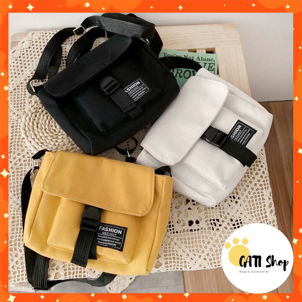 Túi Vải Tote Mini Khóa Bấm Ngăn Phụ 