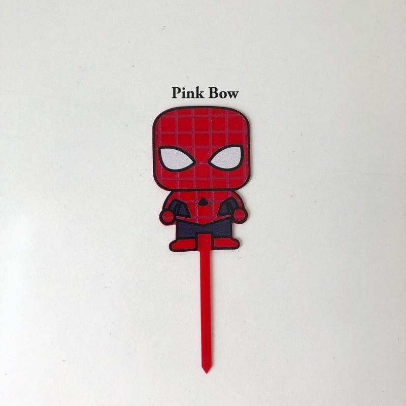 Topper mica phụ kiện trang trí bánh kem sinh nhật hình anh hùng MARVEL IRON MAN/ SPIDERMAN/ CAPTAIN/ BATMAN/ SUPPER MAN