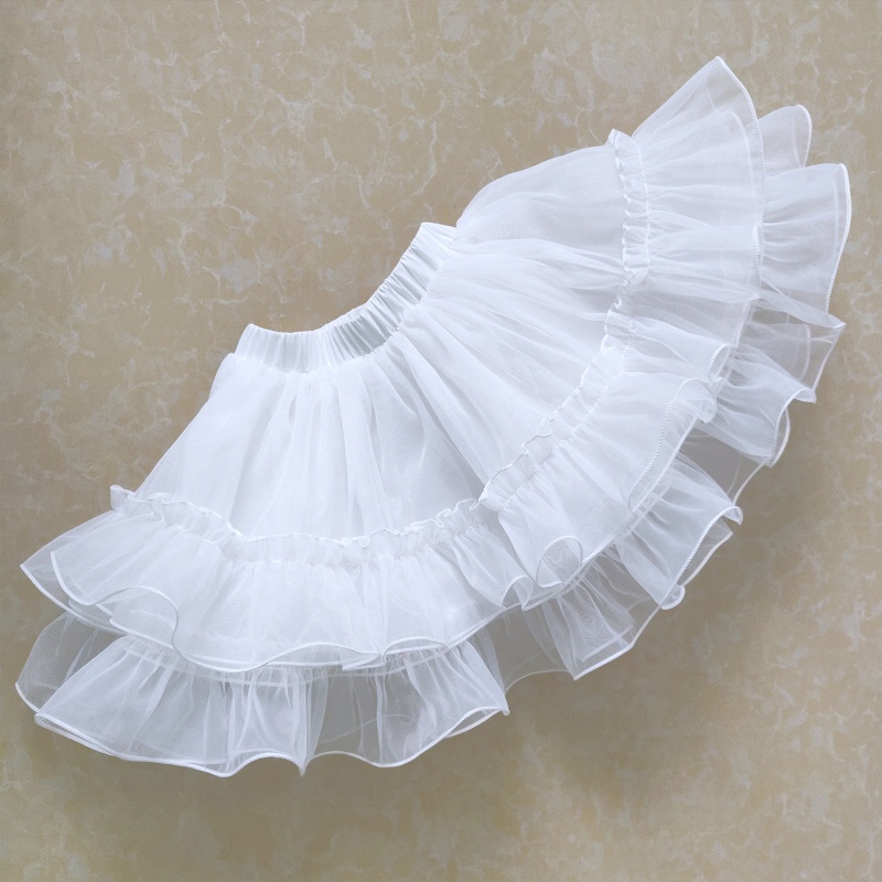 Xiangbao Áo Khoác Pettioline Petticoat Màu Trắng Lưng Thun Nửa Vòng Phong Cách Victorian Cổ Điển