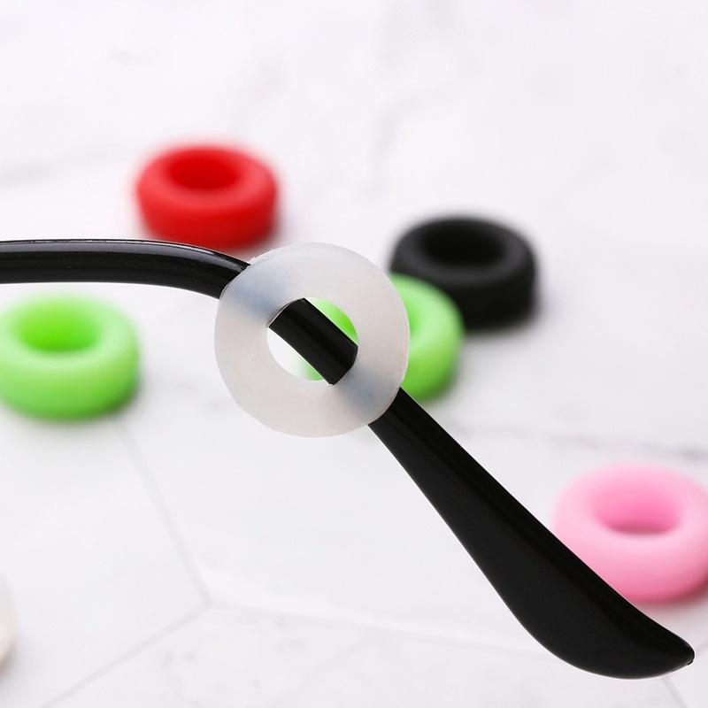 Set 10 Cặp Kẹp Giữ Mắt Kính Hình Tròn Bằng Silicone Chống Trượt Thoải Mái