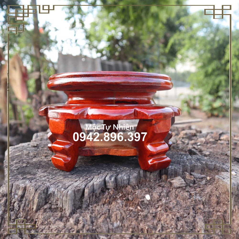 Kỉ váy gỗ hương kỉ tròn kê lọ hoa bát hương nhiều cỡ mặt giá rẻ