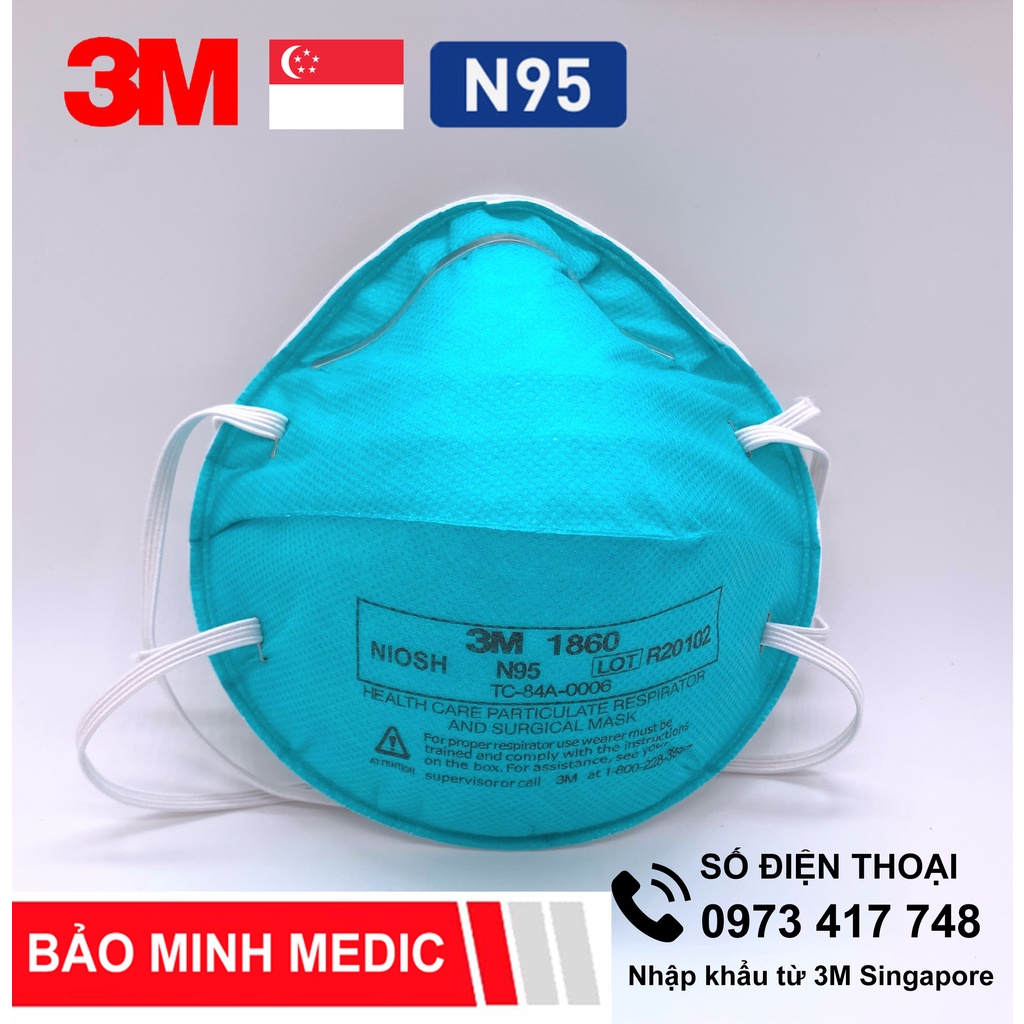 Khẩu trang 3M 1860 N95 (Cam kết chính hãng)