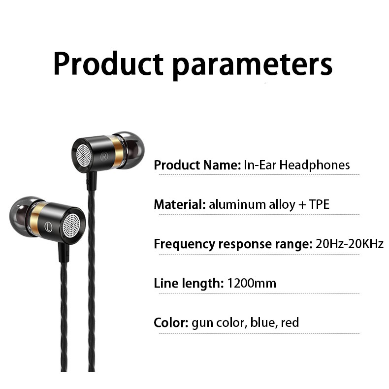 Tai Nghe Nhét Tai 4D Bằng Kim Loại Chống Ồn Dành Cho Điện Thoại Và Máy Tính