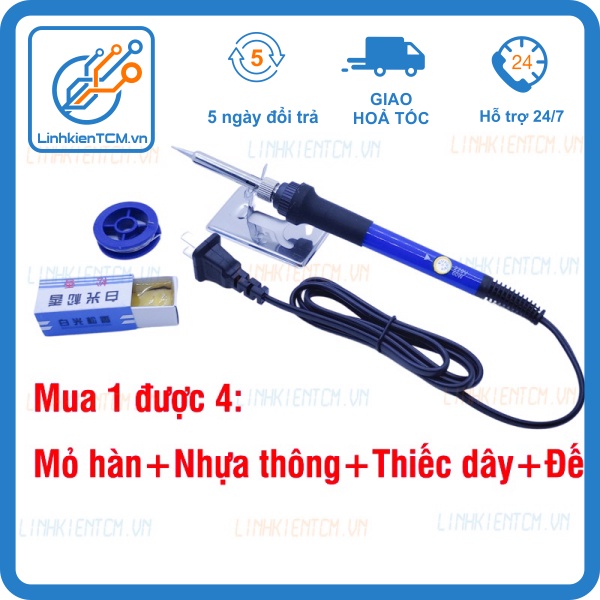 Mỏ hàn thiếc mỏ hàn chì chỉnh nhiệt TQ936 tặng kèm bộ phụ kiện đế gác nhựa thông thiếc hàn