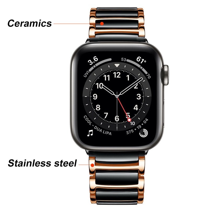 Dây đeo thay thế bằng thép không gỉ và gốm sứ cho đồng hồ Apple cho 44mm 40mm 45mm 41mm se 5 4 cho 3