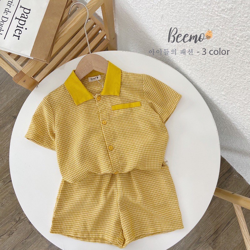 Set bộ polo bé trai cộc tay chất liệu Linen mềm mịn thoáng mát - Bộ quần áo bé trai cộc tay thấm hút mồ hồi tốt cho bé