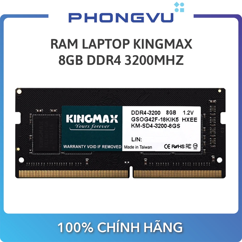 Bộ nhớ/ RAM laptop KINGMAX 8GB (1 x 8GB) DDR4 3200MHz - Bảo hành 36 tháng