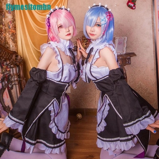 Set Đồ Cosplay Nhân Vật Ram / Rem Anime Cao Cấp
