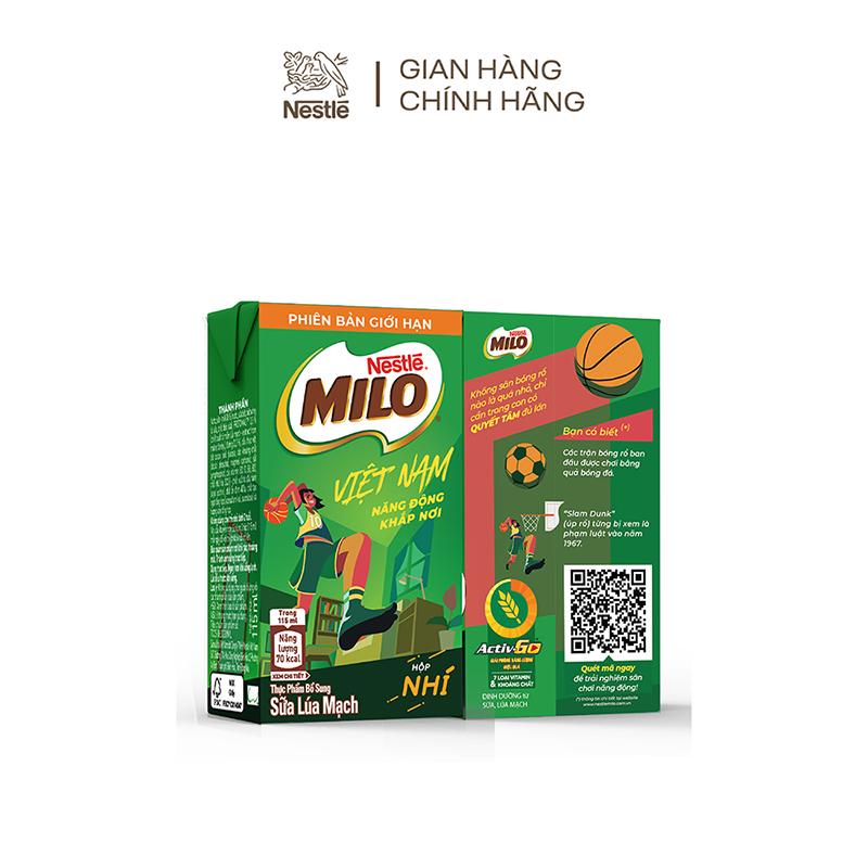 [Phiên bản giới hạn] Sữa lúa mạch Nestlé® MILO® thùng 48 hộp x 115ml