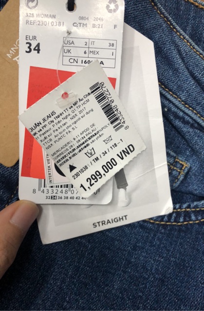 Quần Jeans Mango (auth)vợt sale size 34~size27,28 vn