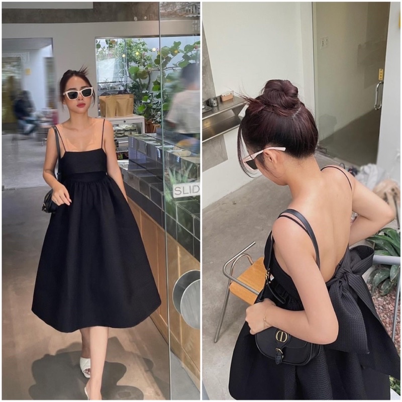 💕ĐẦM BABYDOLL CỘT NƠ SAU VÁY BABYDOLL XỐP NƠ LƯNG SIÊU ĐÁNG YÊU💕GIMI