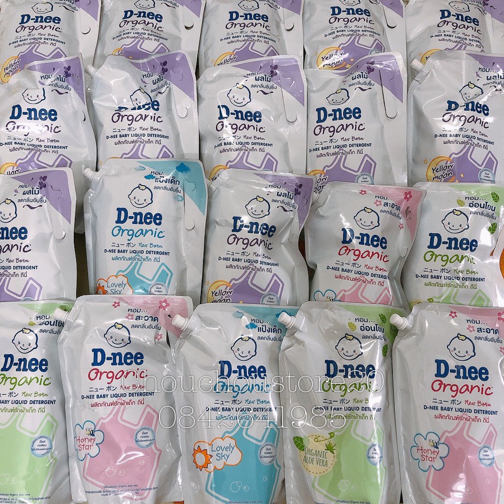 Túi 1400ml nước giặt xả quần áo sơ sinh Dnee 2in1 an toàn cho da em bé hàng nội địa Thái lưu hương lâu
