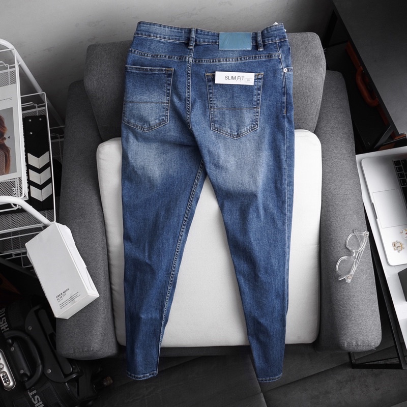 Quần jean denim nam slimfit xuất khẩu xịn co giãn