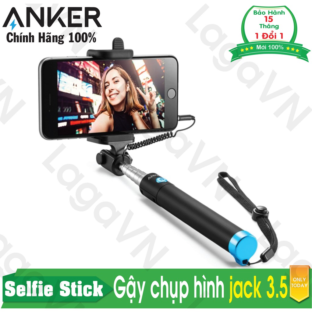 [Freeship toàn quốc từ 50k] Gậy chụp hình ANKER Selfie Stick Wired Monopod (Đen)