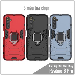 Ốp lưng Realme 6 - Realme 6 Pro iRON - MAN IRING Nhựa PC cứng viền dẻo chống sốc