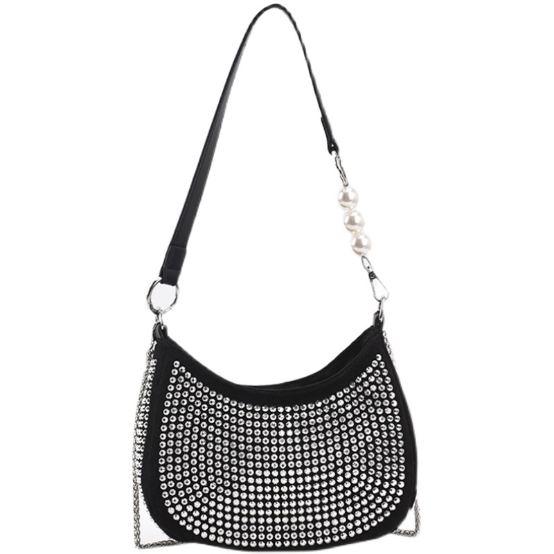 Túi đeo vai IELGY đính kim cương sáng phối chuỗi hợp xu hướng phóng khoáng thiết kế kiểu Pháp cho nữ