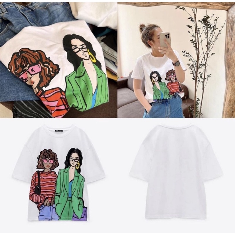 Áo thun 2 cô gái