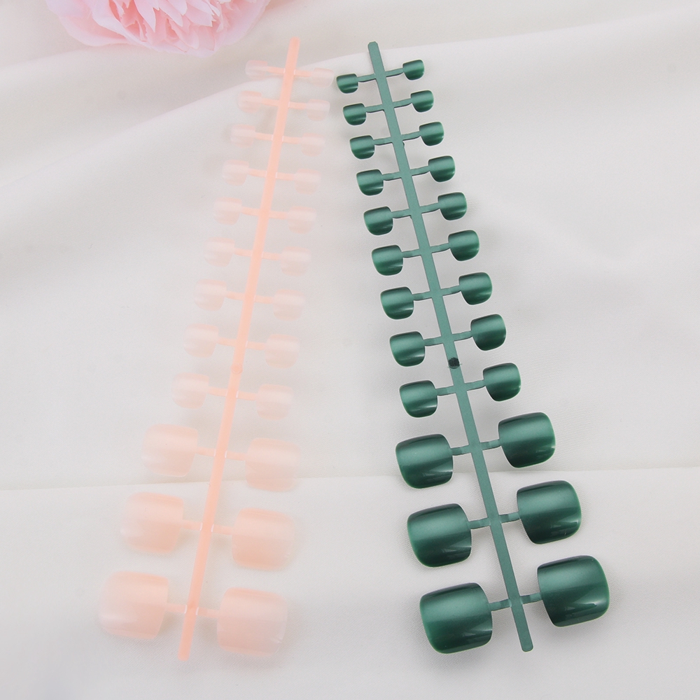 24 Móng chân giả màu trơn Nhựa ABS