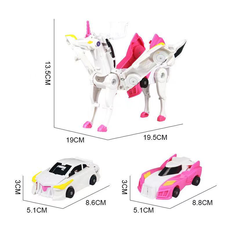 Ô tô biến hình robot, bộ 2 ô tô biến kỳ lân hình robot ngựa siêu toy gift thích hợp cho cả bé trai và bé gái