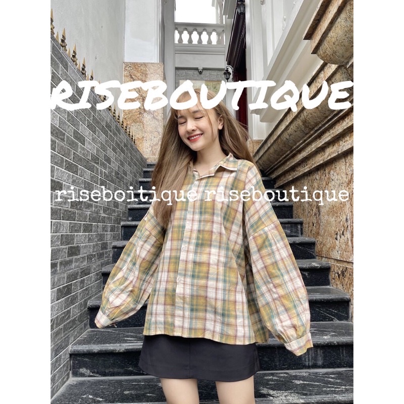 ÁO SƠ MI KẺ NỮ FROM FREESIZE LÊN DÁNG CỰC XINH, CHẤT PHÔNG COTTON MÁT