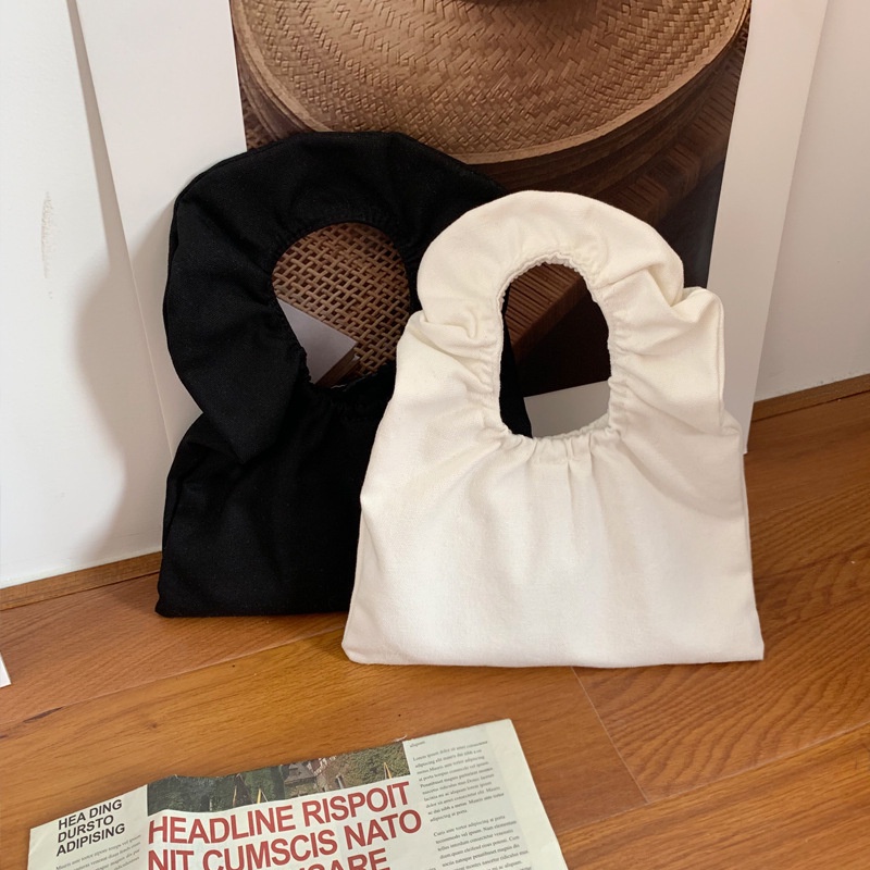 Túi xách canvas mini xếp ly thời trang cho nữ