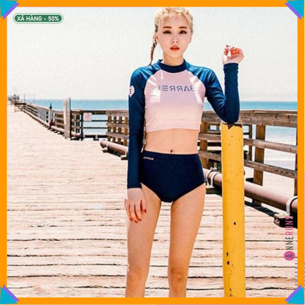 Bộ Đồ bơi đi tắm biển nữ Bikini 2 Mảnh (1 Set Áo dài croptop và quần lót) AN1714 II Annerun Việt Nam O