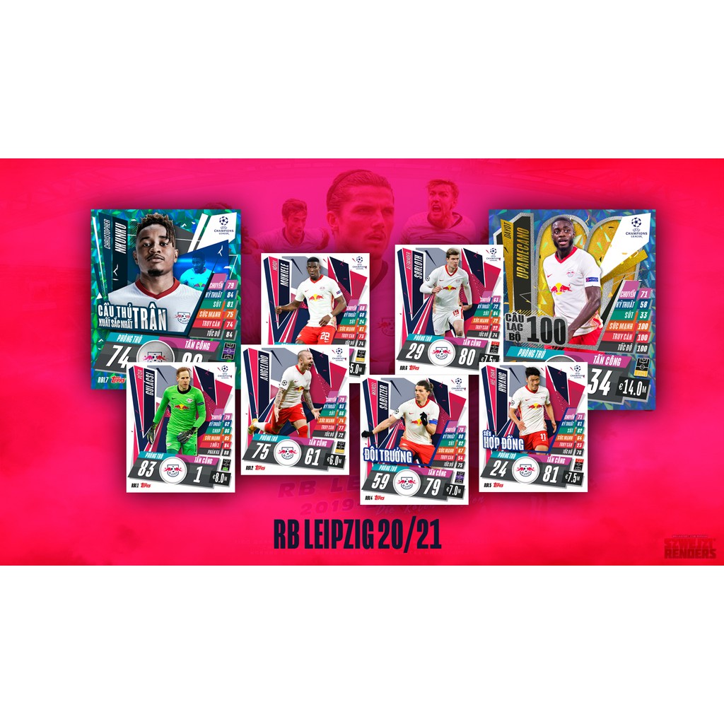 - Set thẻ in Match Attax RB Leipzig phiên bản Poca 2021