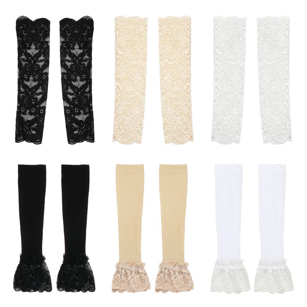 SUYO Găng Tay Ren Hở Ngón Co Giãn Làm Mát Cho Nữ