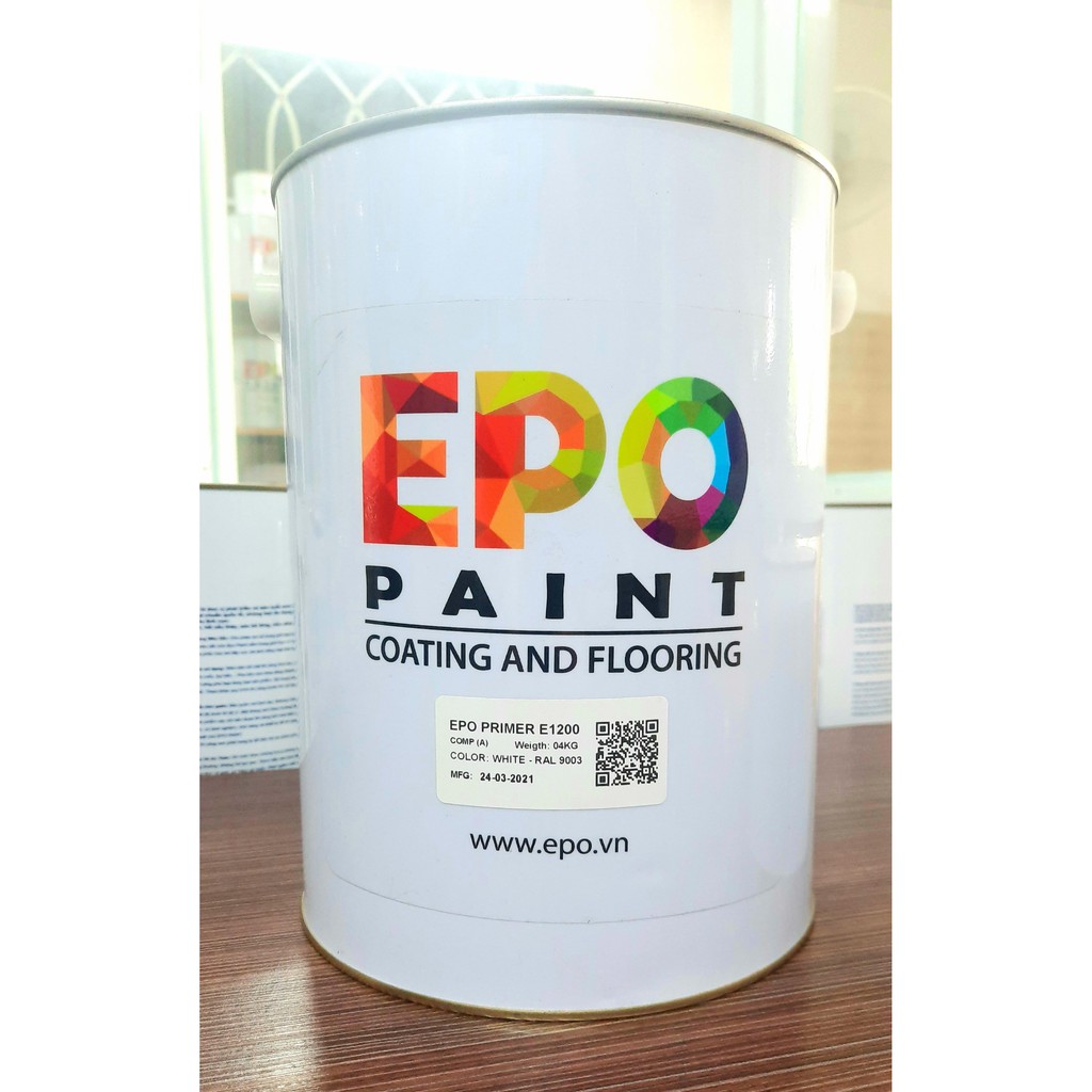 SƠN CÔNG NGHIỆP - SƠN EPOXY LÓT CHO KIM LOẠI EPO PRIMER E1200 - COLOR RAL 9003 (WHITE)